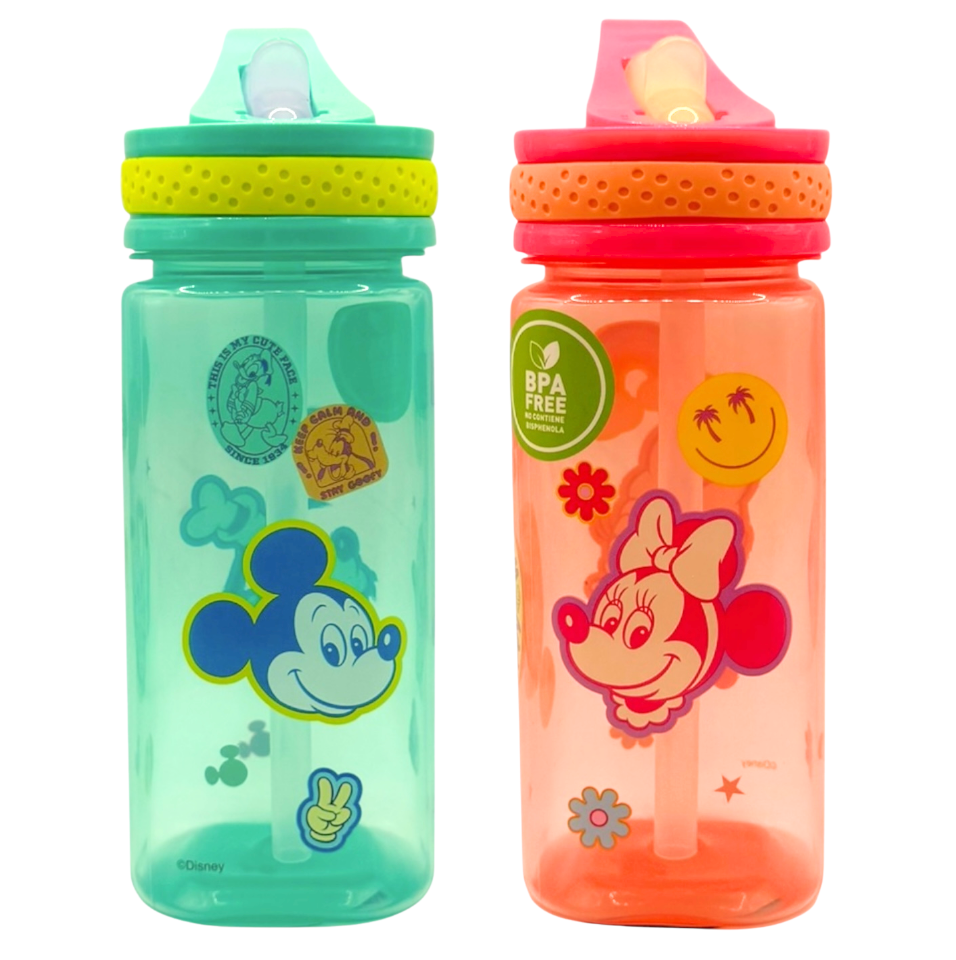 Botella Cuadrada 400ml Patch Mickey Minnie Disney